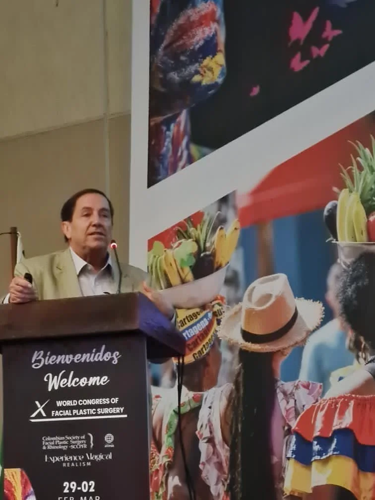 Dr. Gentile presenting on Tesla Facelifting in Cartagena Colombia March 2, 2024